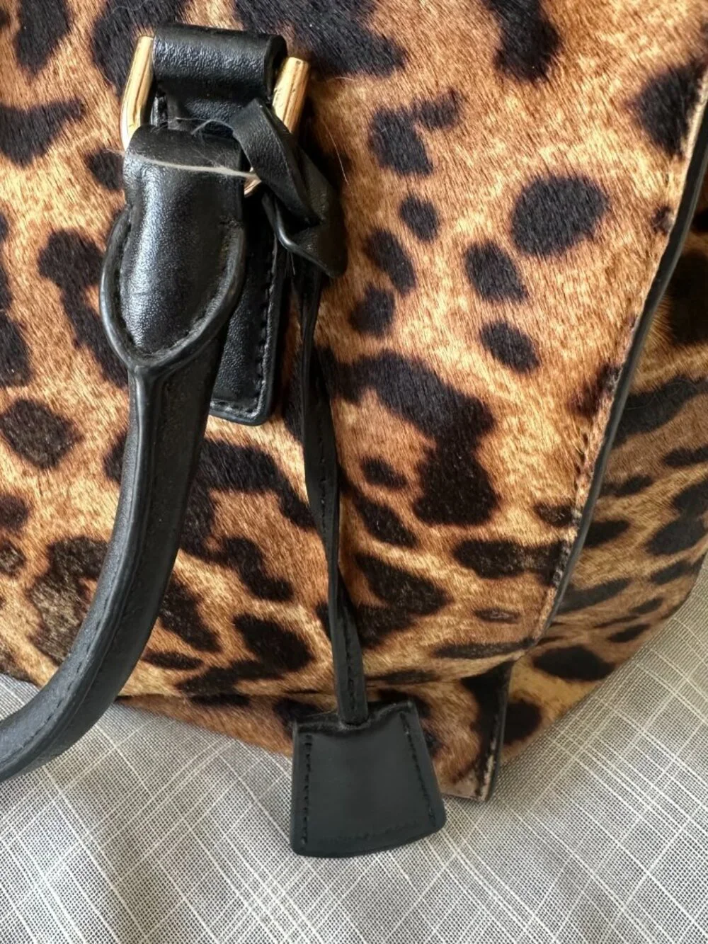 Michael Kors Hamilton Leopard Calf Hair Satchel